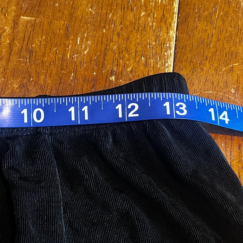 Chicos Travelers Black Ribbed Midi Skirt Elastic Waist Size 2 A-Line Made in USA - Picture 7 of 10